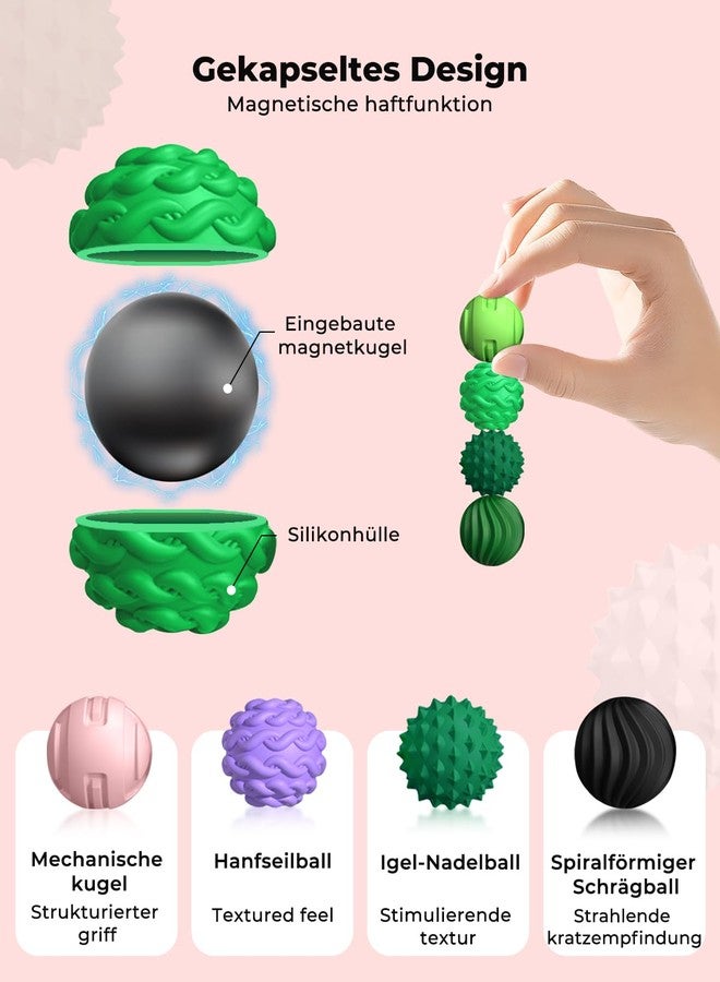 XYOFUN 8Pcs Silicone Magnetic Fidget Toys, Silicone Sensory Ball, Textured Sensory Stress Relief Balls, Desk Toy for Office & Home, Cool for Men & Women (Age 14+) - Violet - Image 2